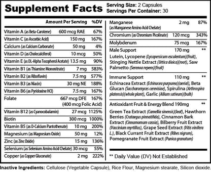 Men Ultra Vitamin Suppliment ingredients