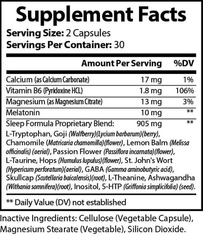 Sleep aid formula ingredients